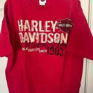 Harley-Davidson Red Vintage Logo Short Sleeve Tee